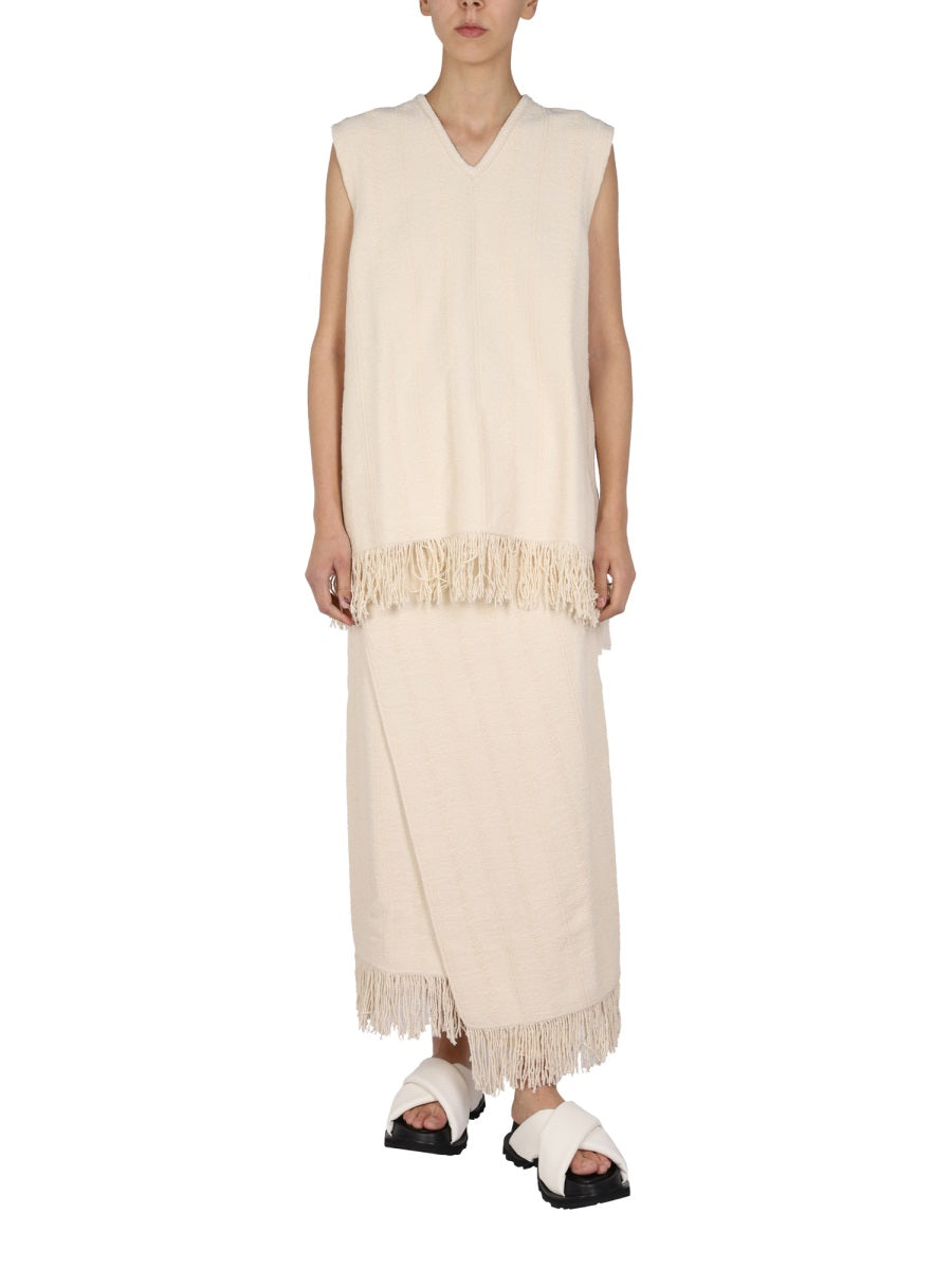 Cotton Linen Wrap Skirt