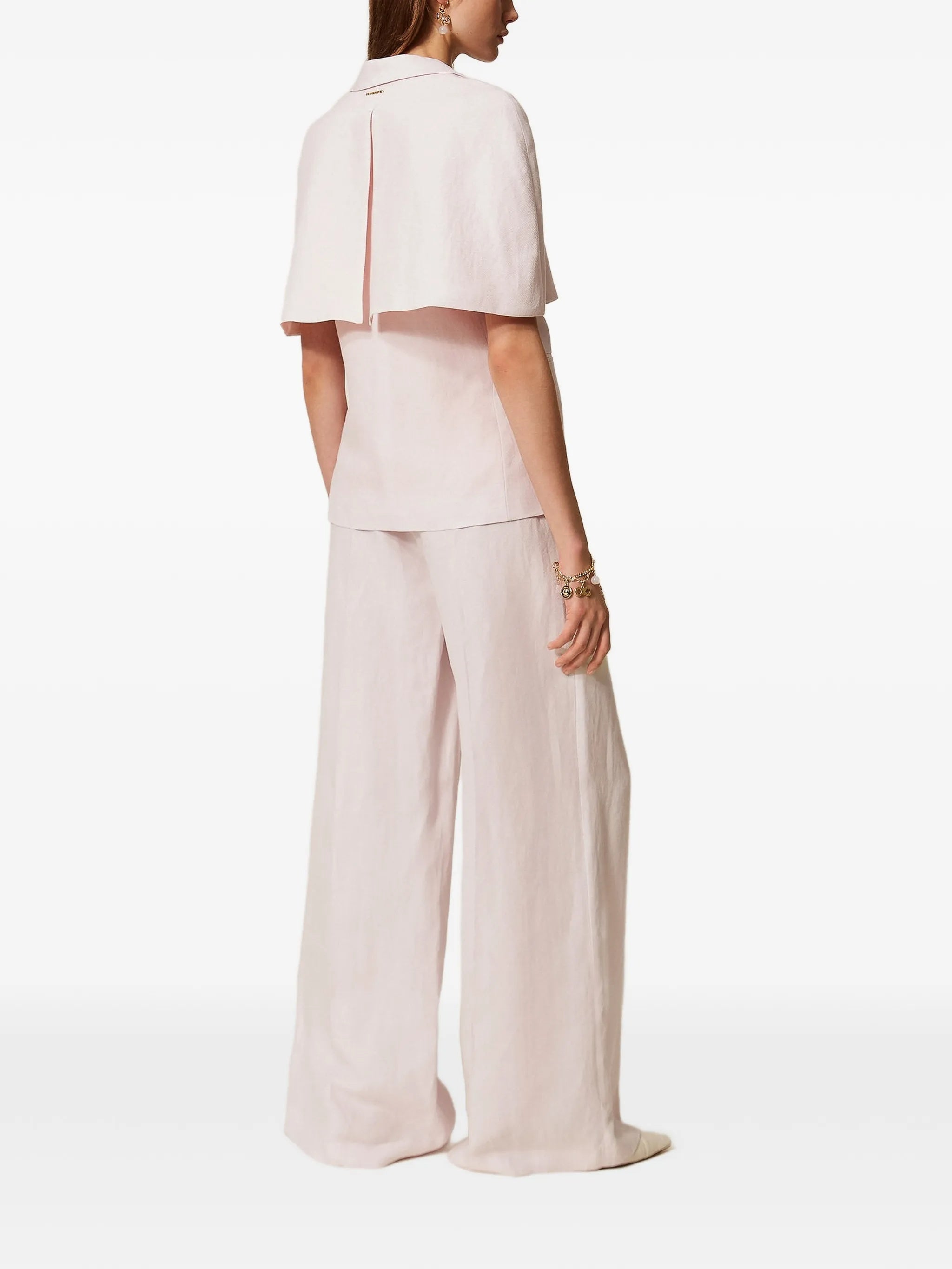 Pantalone High-Waisted Wide-Leg Linen Pants