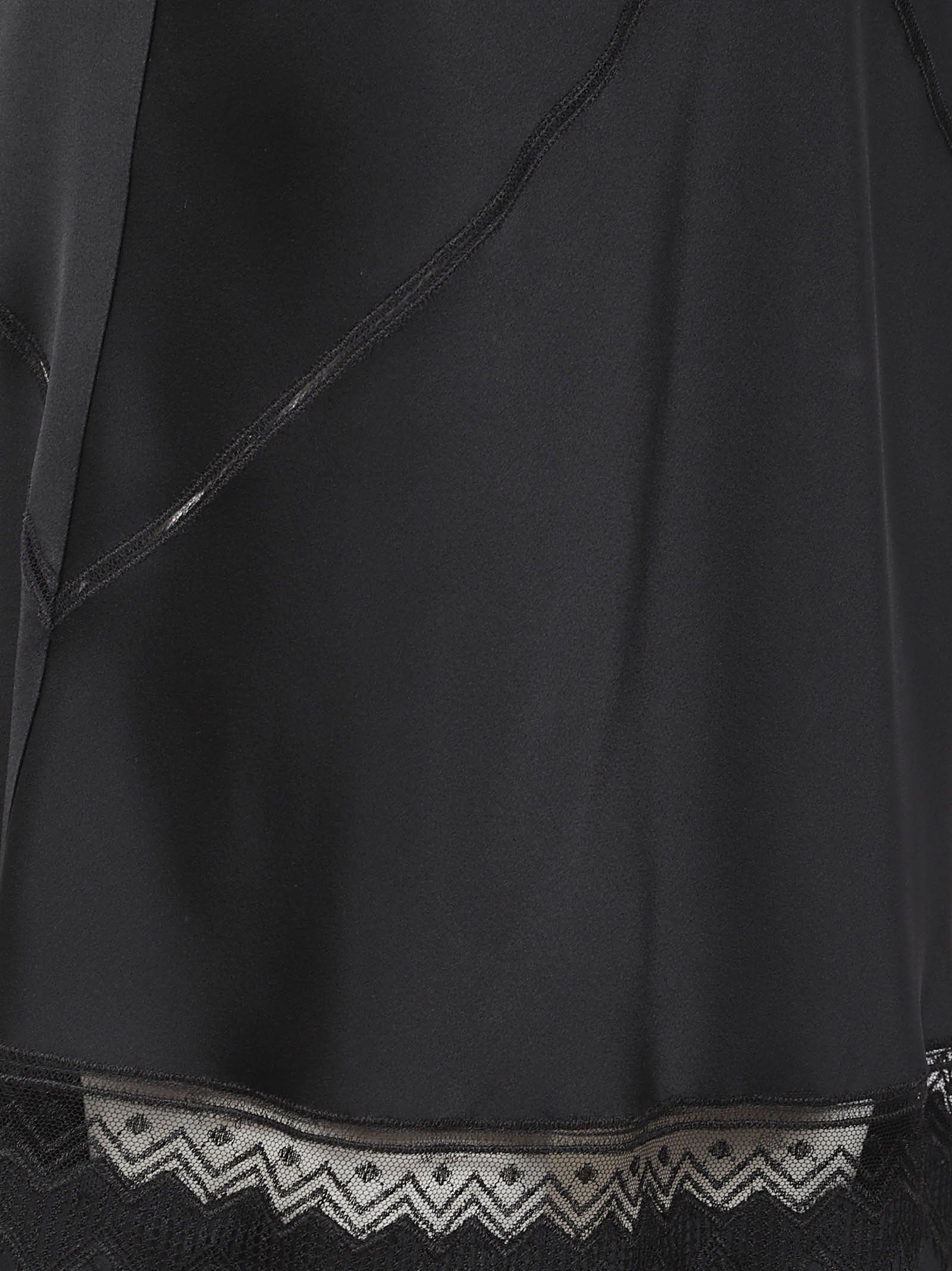 Black V-Neck Dress with Delicate Lace Trim