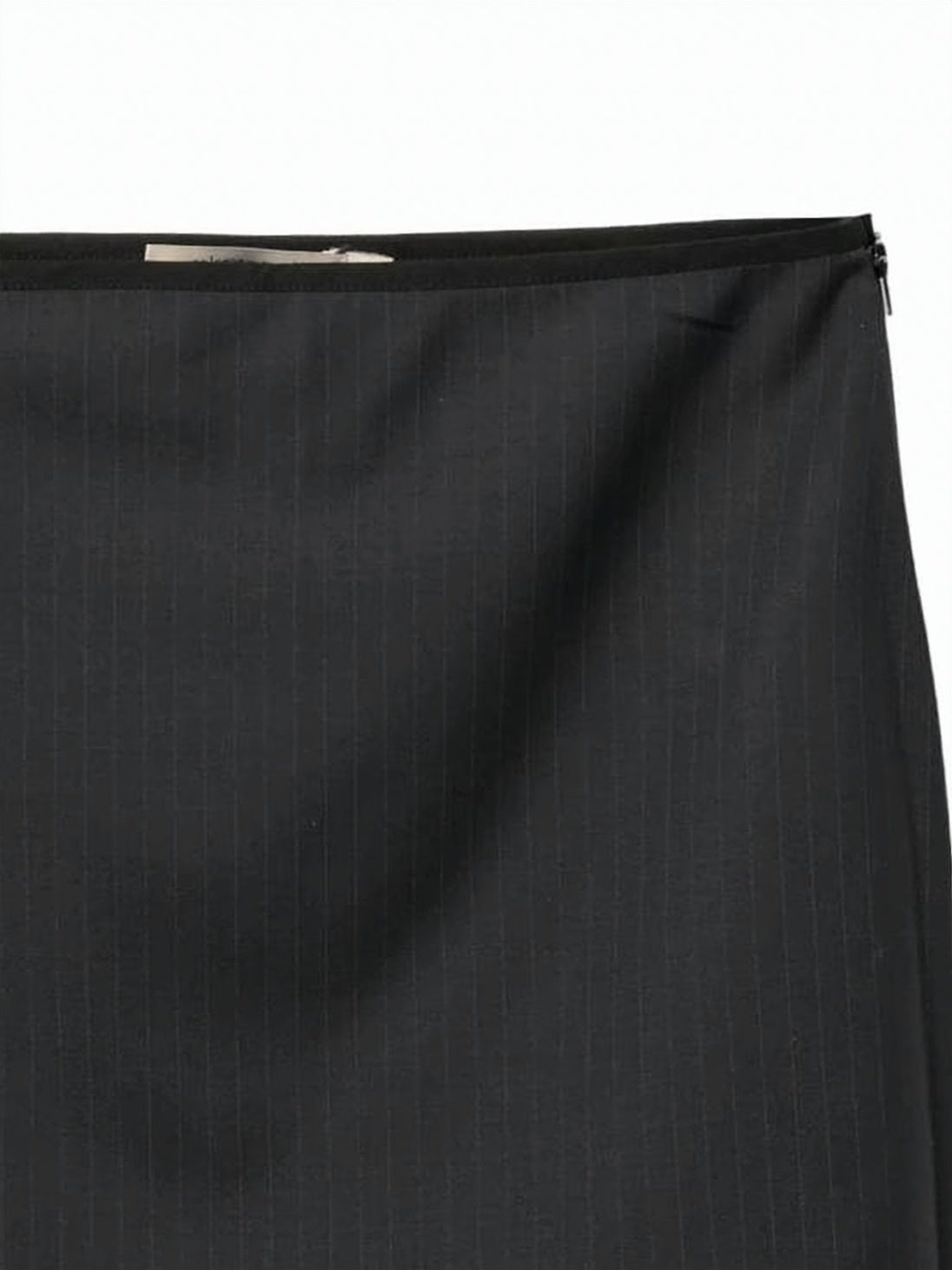 Grey Pinstripe Straight Silhouette Midi Skirt