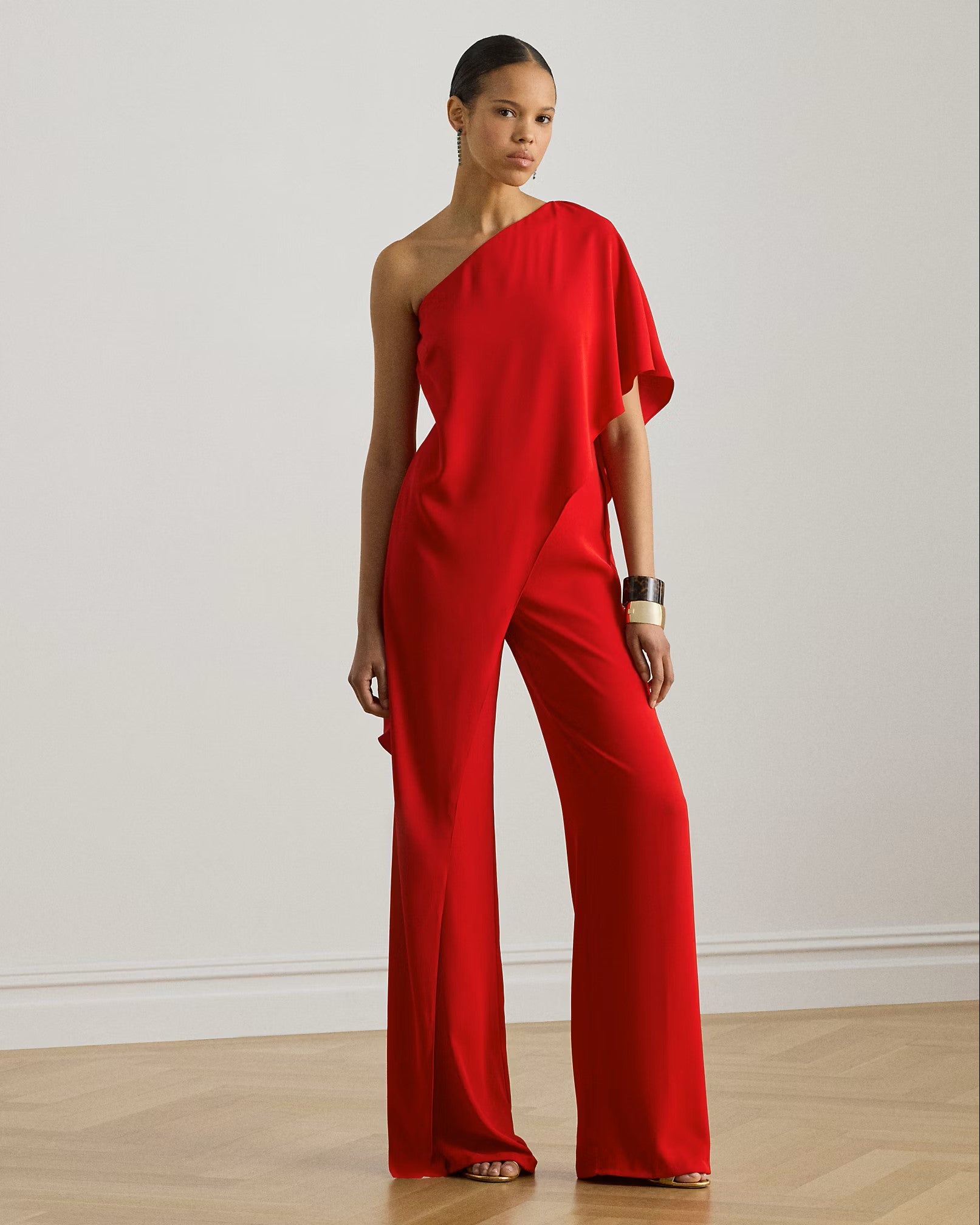 Red Silky Georgette Jumpsuit