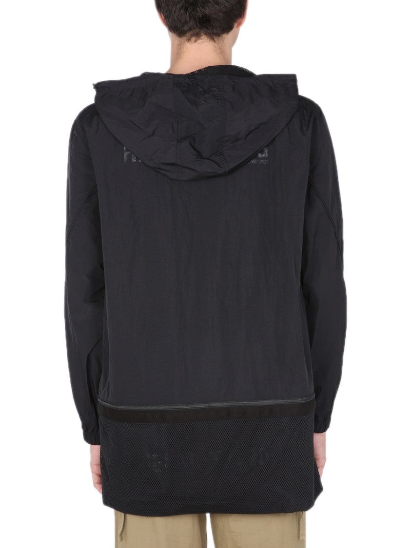 Black Lightweight Nylon Windbreaker