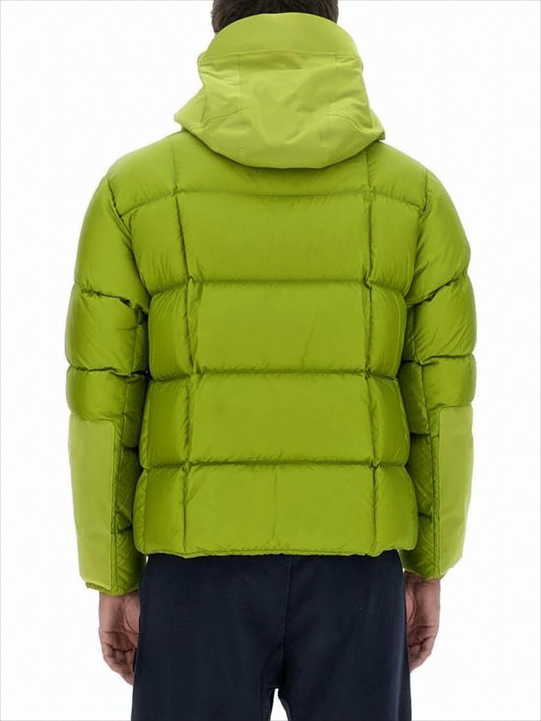 Lime Green Puffer Jacket with Adjustable Hood