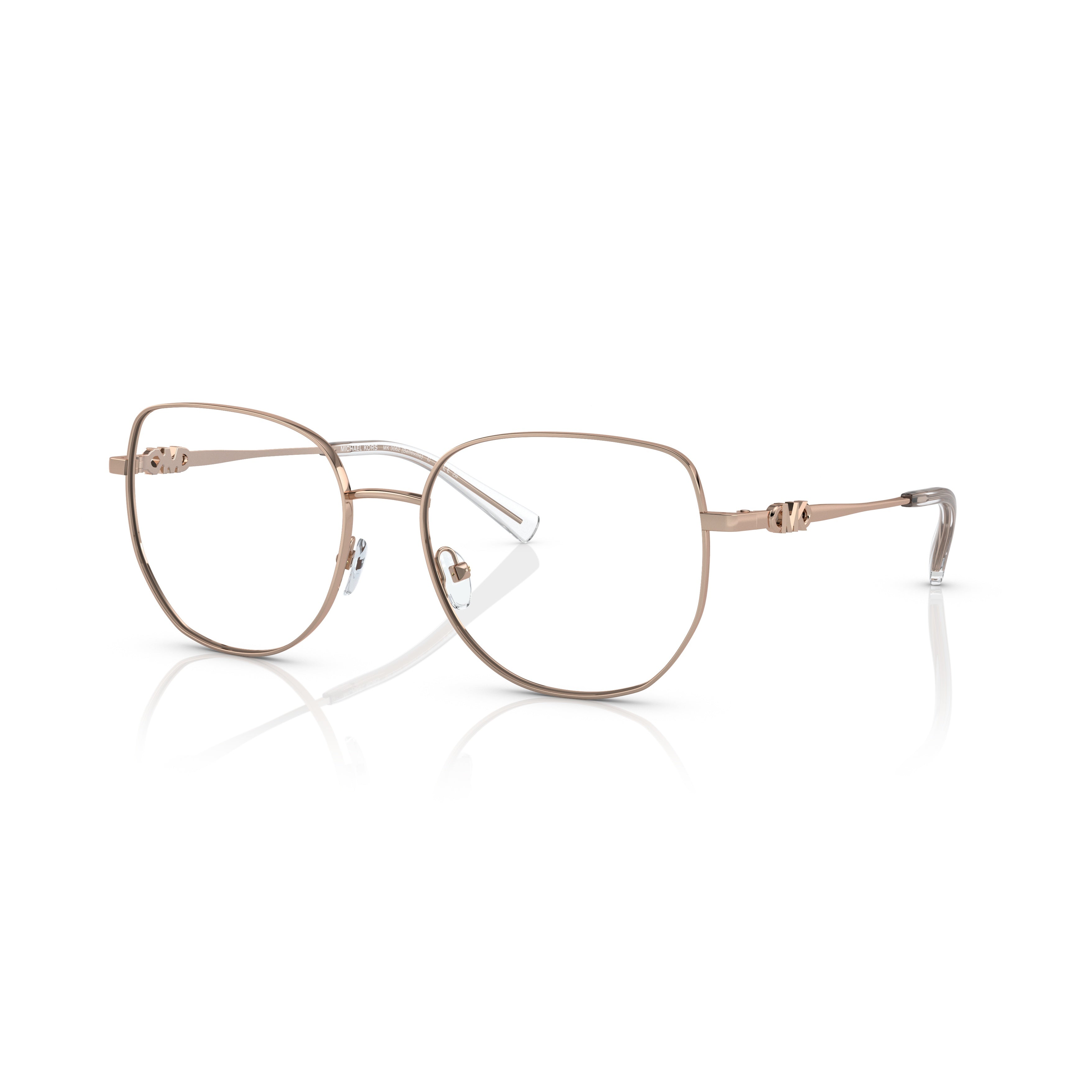 0mk3062 Square Thin Metal Frame Eyeglasses with Cut-Out Temples