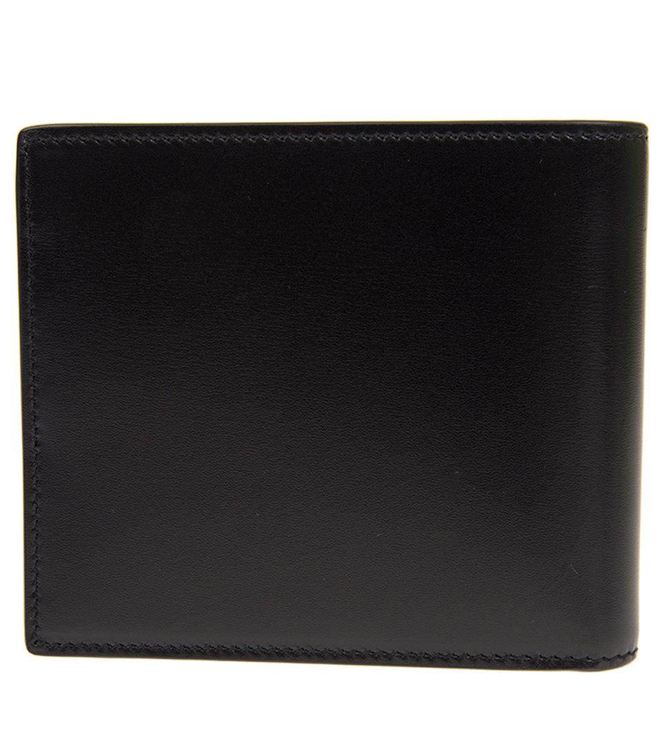 Compact Calfskin Wallet with Prominent Logo