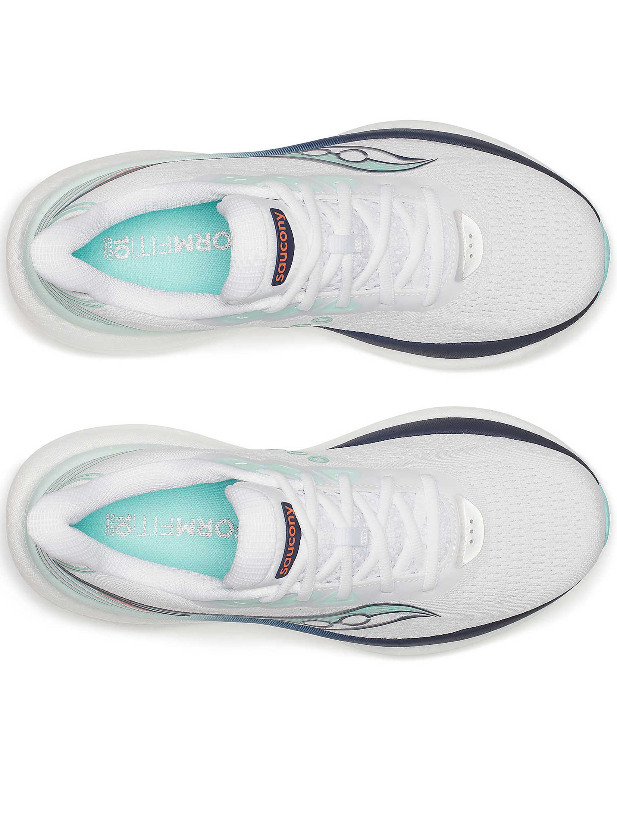 Dynamic White and Mint Running Sneakers