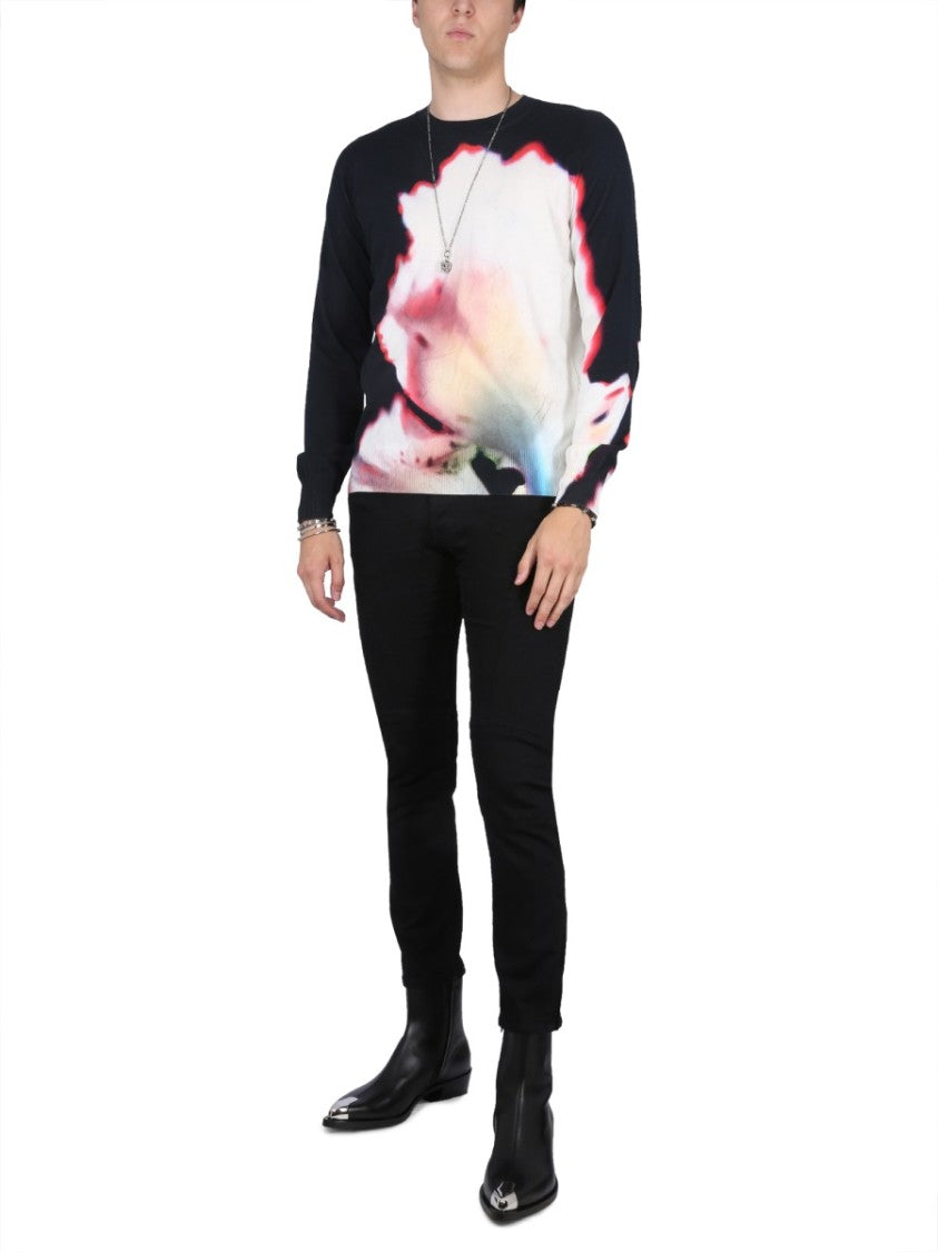 Jersey With Solarised Flower Print