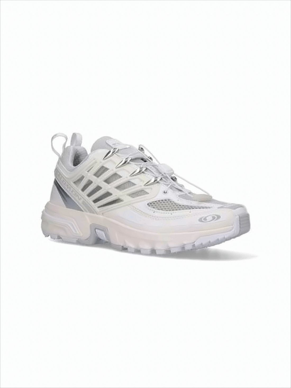 Translucent Mesh-Panel White Sneakers