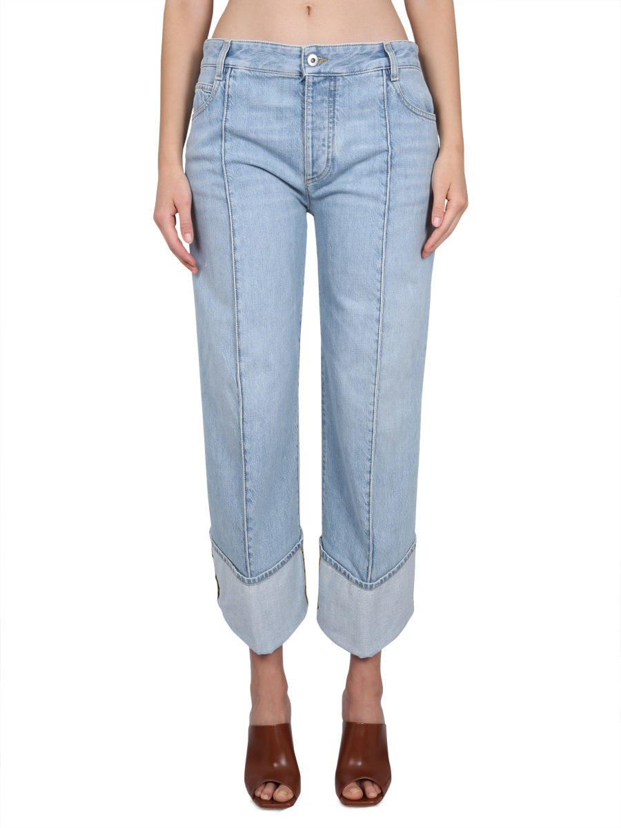 Curved Line Jeans with Front Closure