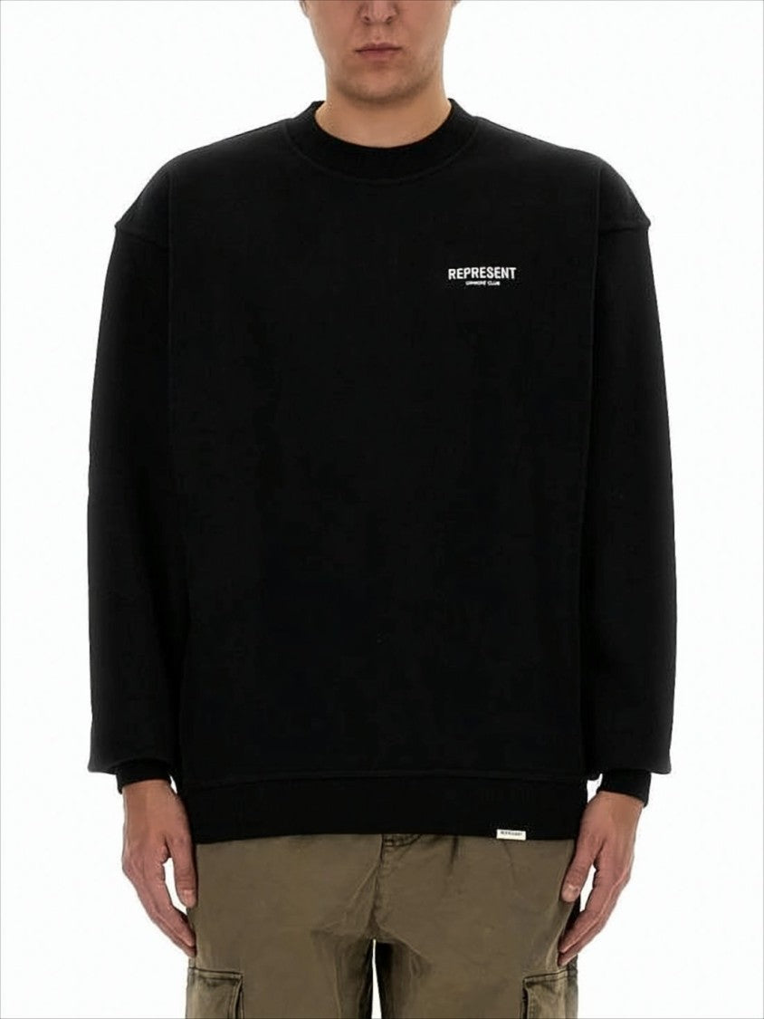 Relaxed-Fit Long-Sleeve Sweatshirt with Ribbed Cuffs