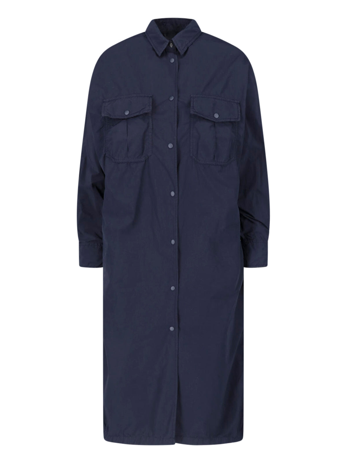 Blue Long Waterproof Classic Collar Jacket