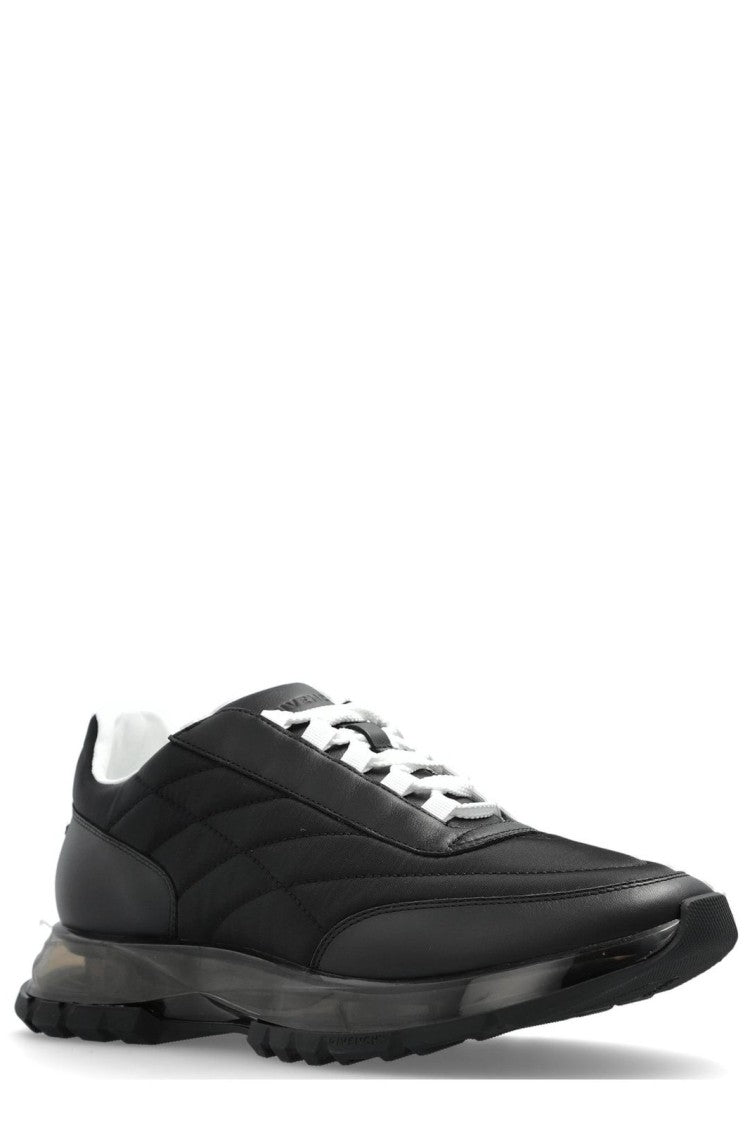 Quilted Black Sneakers with Translucent Sole