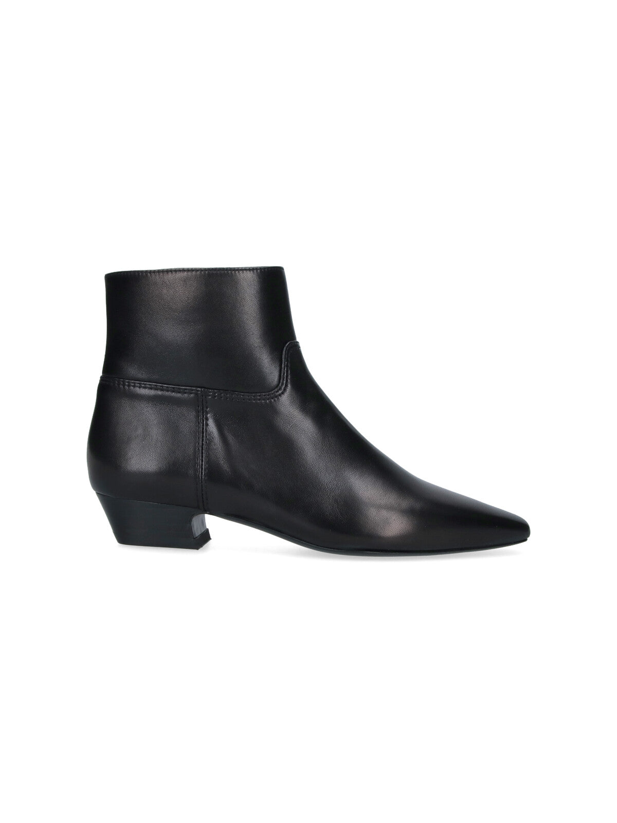 Black Stassi Pointed-Toe Leather Boots