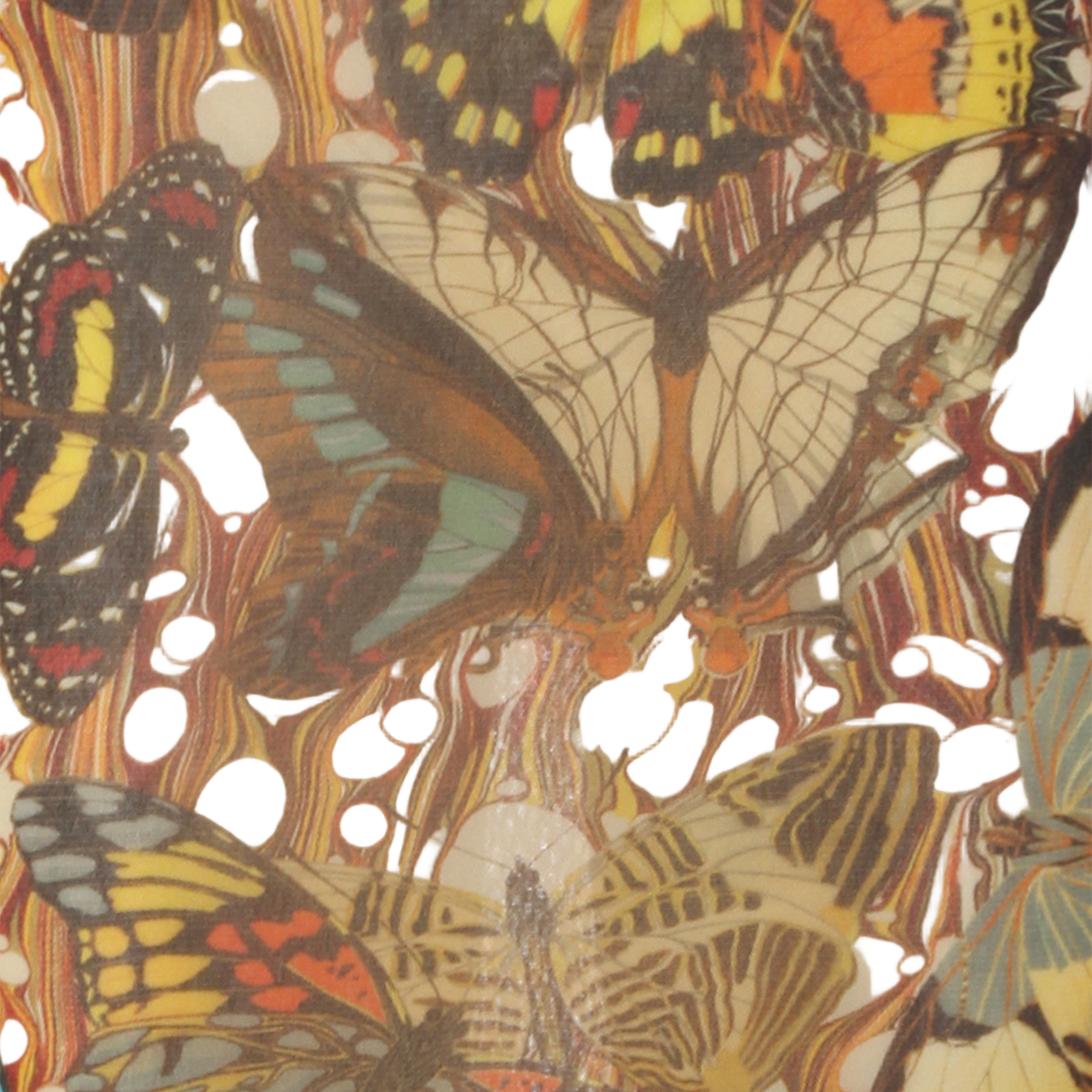 Butterfly Print Midi Skirt with Elastic Waistband