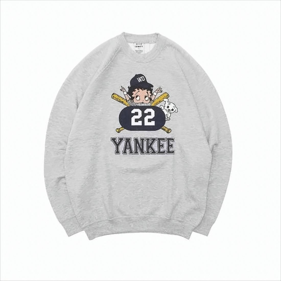 Light Grey Long-Sleeve Sweatshirt with Graphic Print