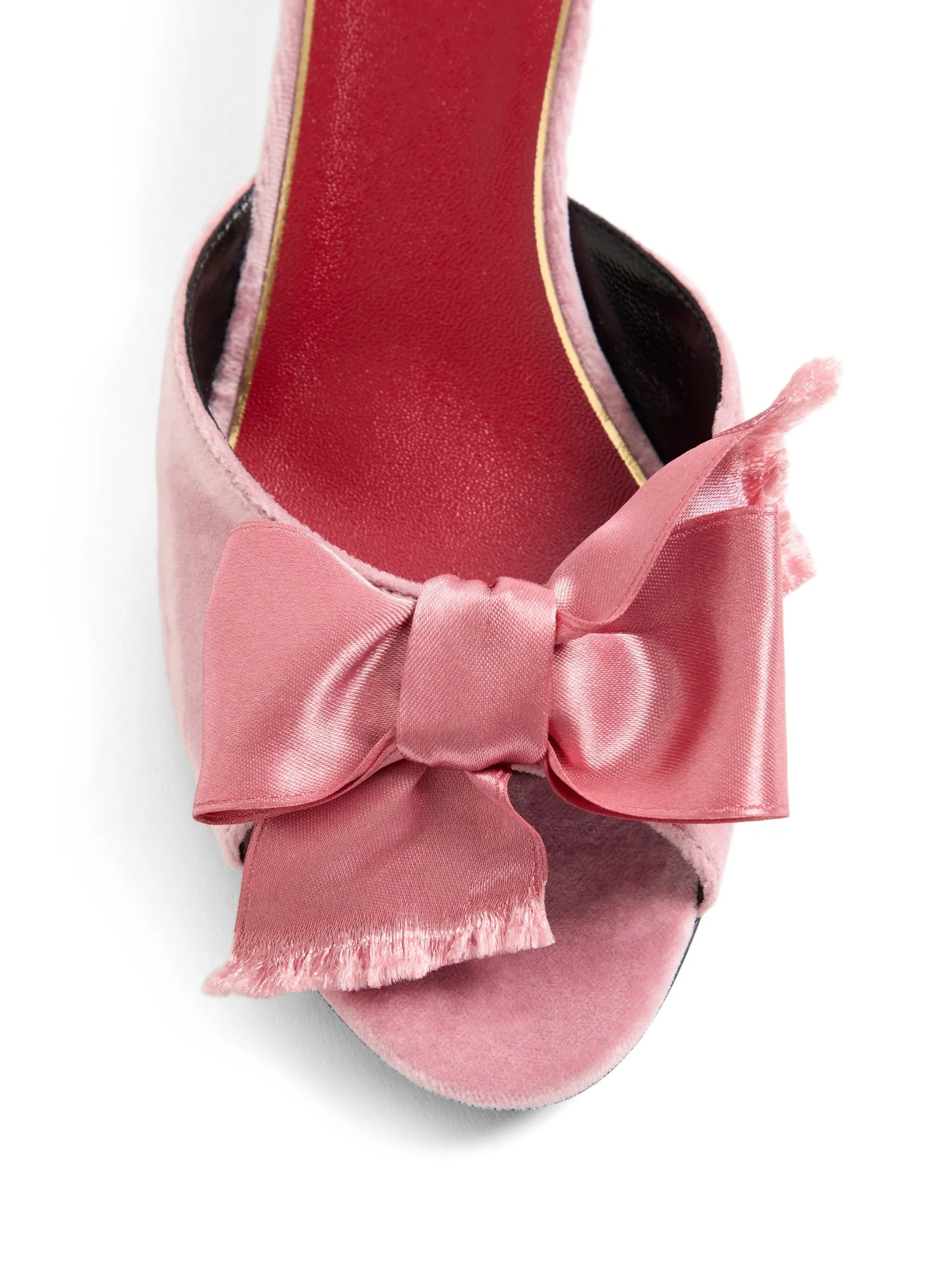Pink Vg Marie Velvet Bow Sandals