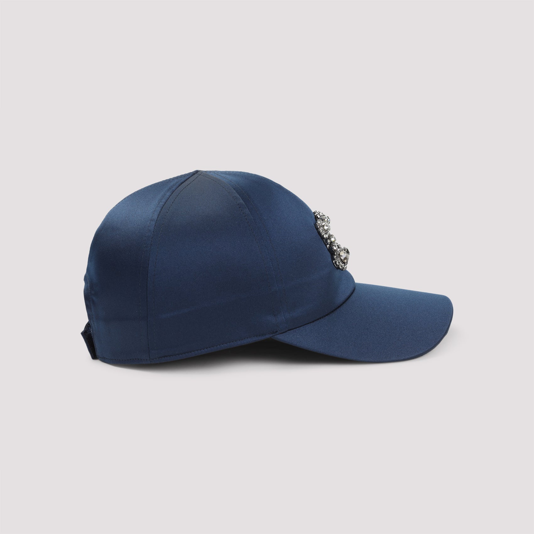 Satin Baseball Cap with Crystal Embellishment