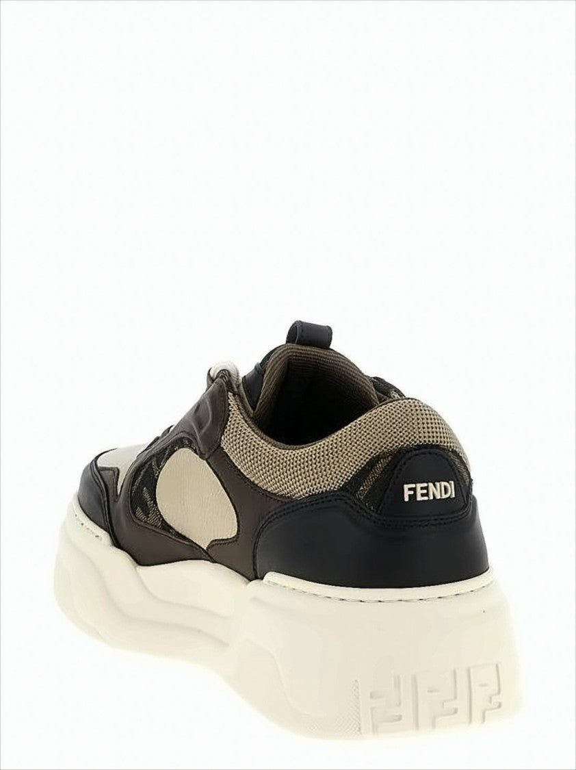 Layered Sneakers with Geometric Sole Detail