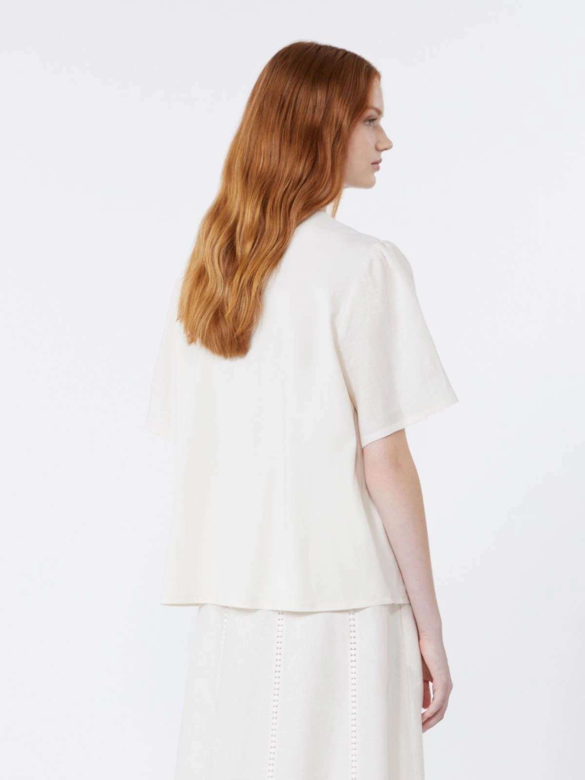 White Eyelet Embroidered Puff Sleeve Top
