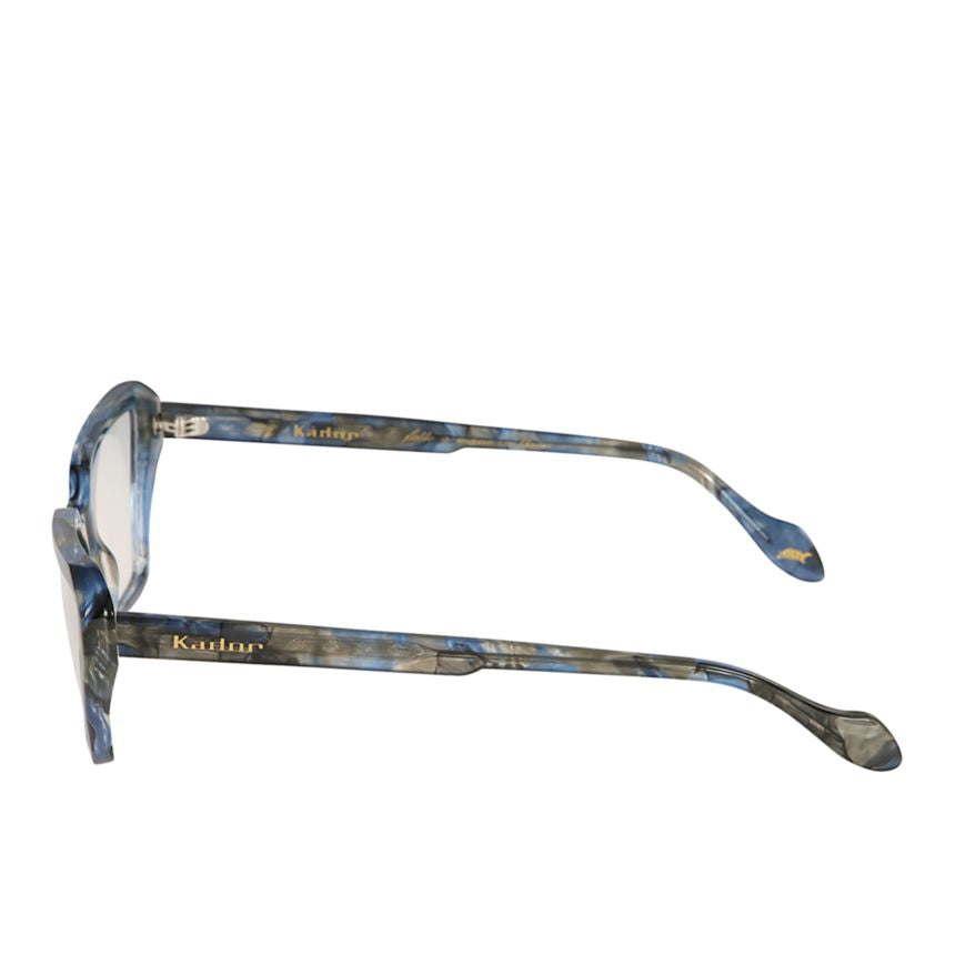 Kamila Light Geometric Frame Eyeglasses with Marbled Blue Finish