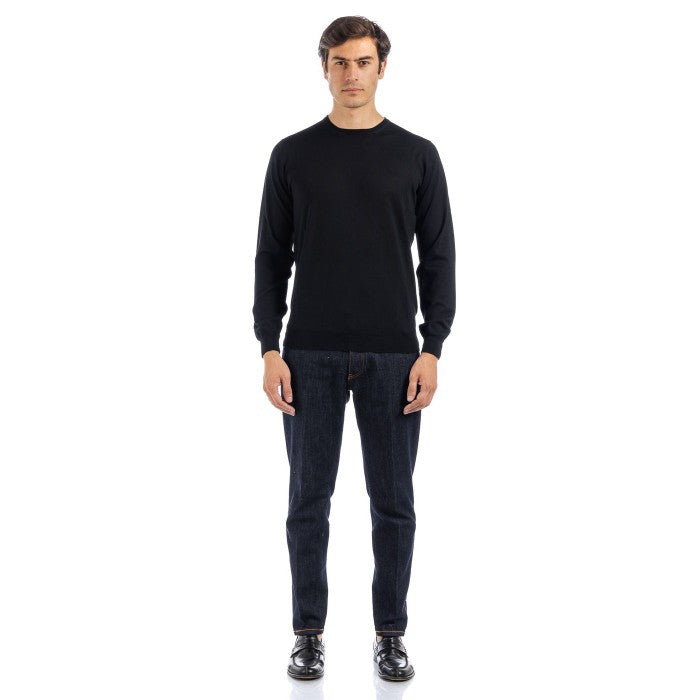 Merino Wool Sweater With Classic Crew Neckline