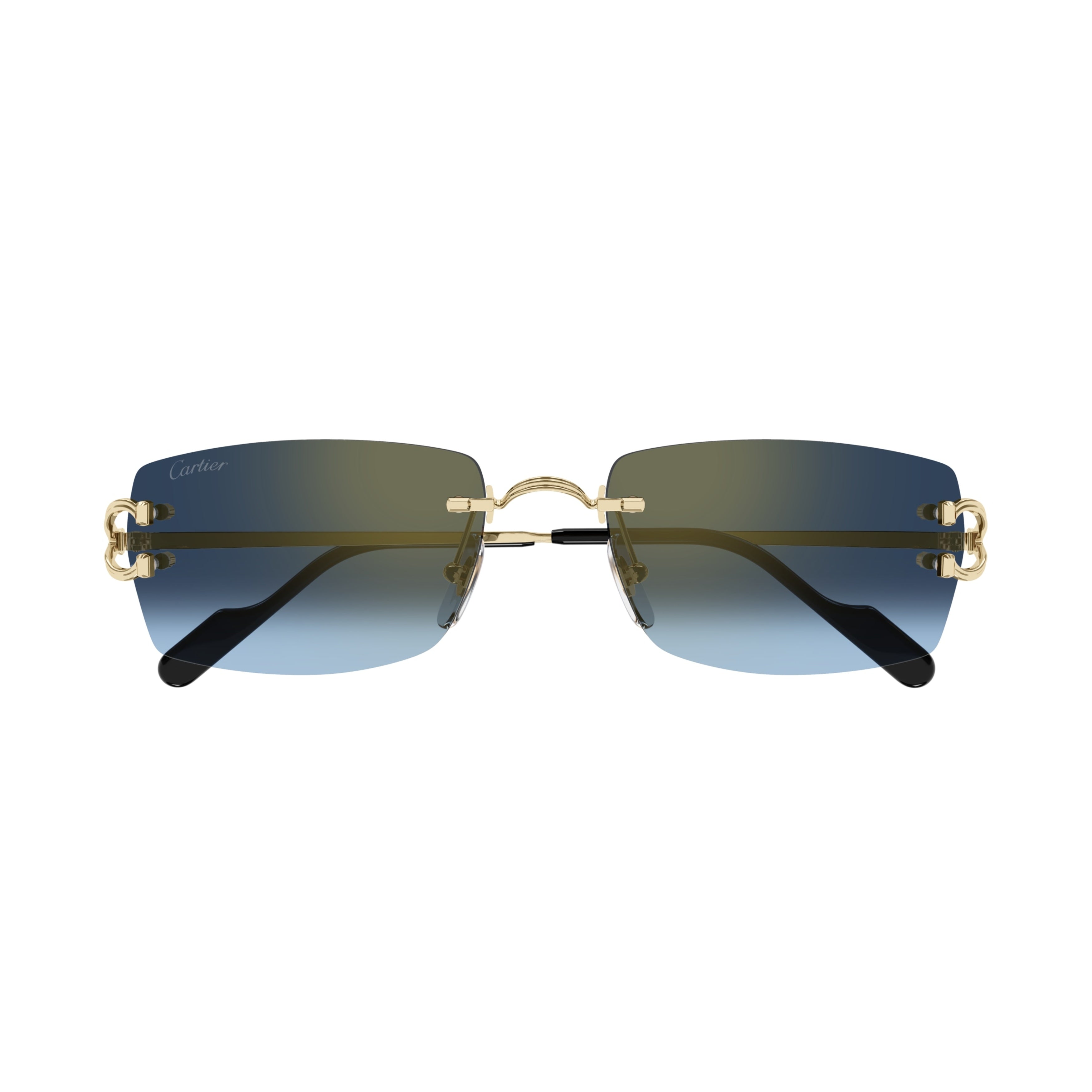 Rimless Sunglasses With Rectangular Gradient Lenses