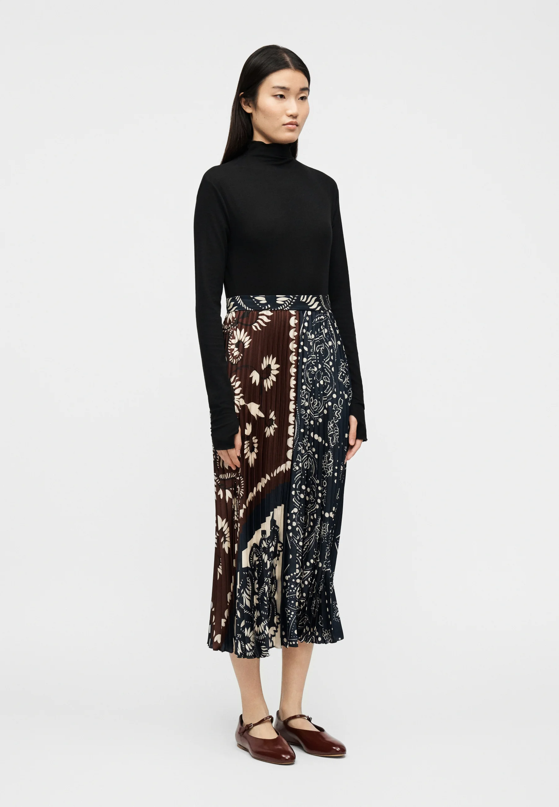 Cuoio Brown Viscose Blend Skirt
