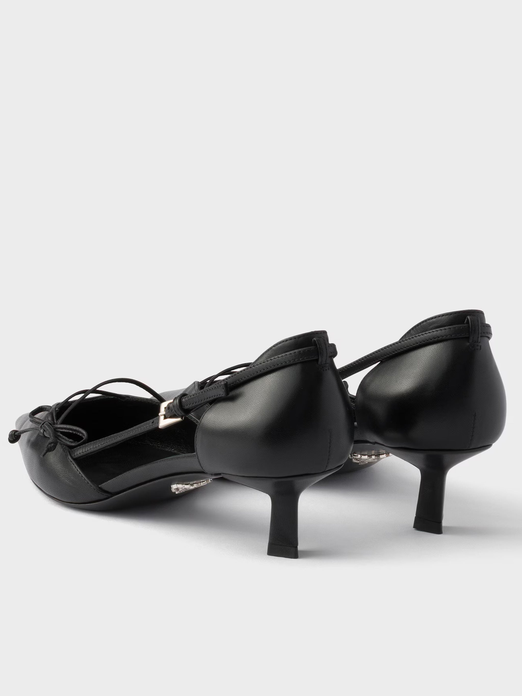 Pointed-Toe Slingback Bow Detail Pumps