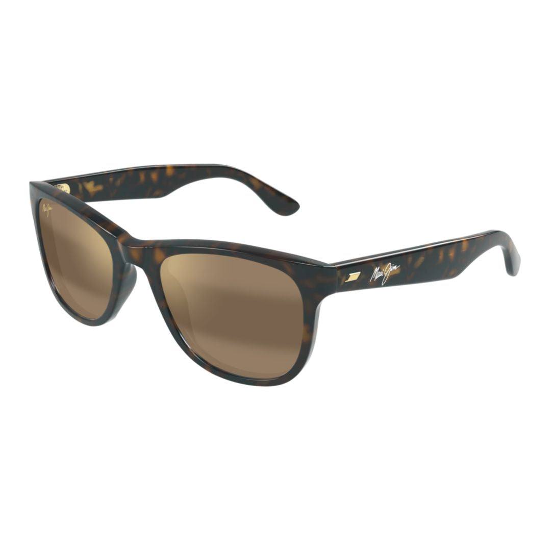 Kikonia Tortoiseshell Rectangular Sunglasses with Gold Accents