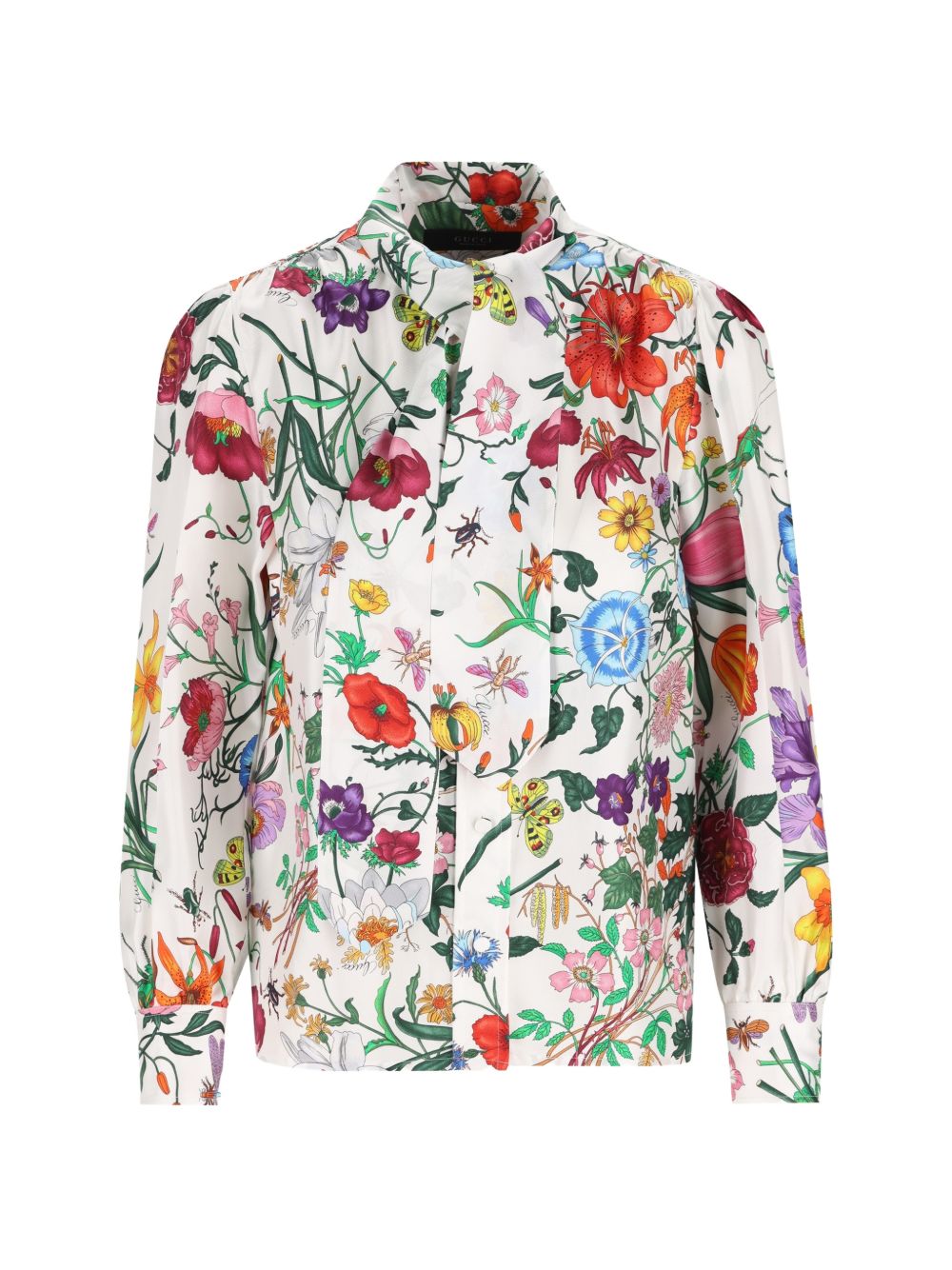 Botanical Print Silk Shirt