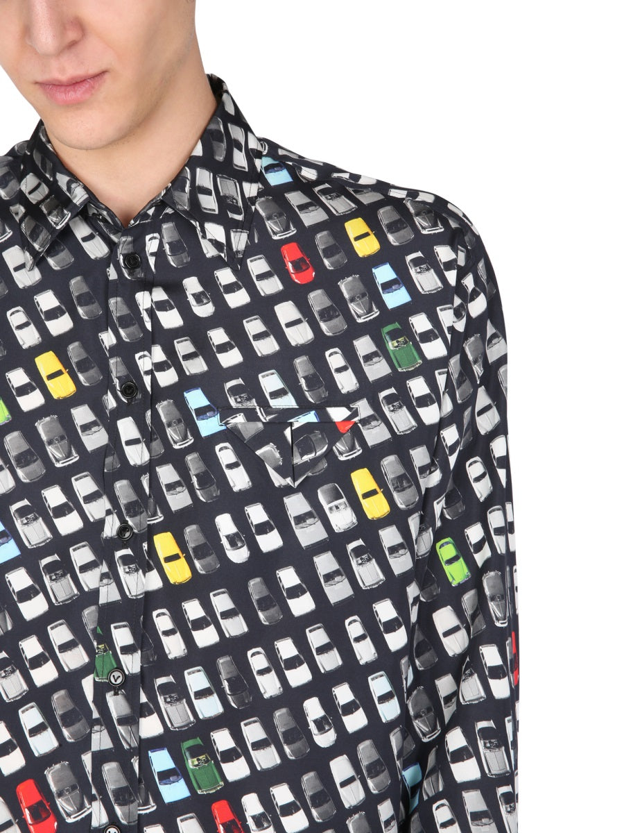 Allover Print Casual Shirt with Classic Collar