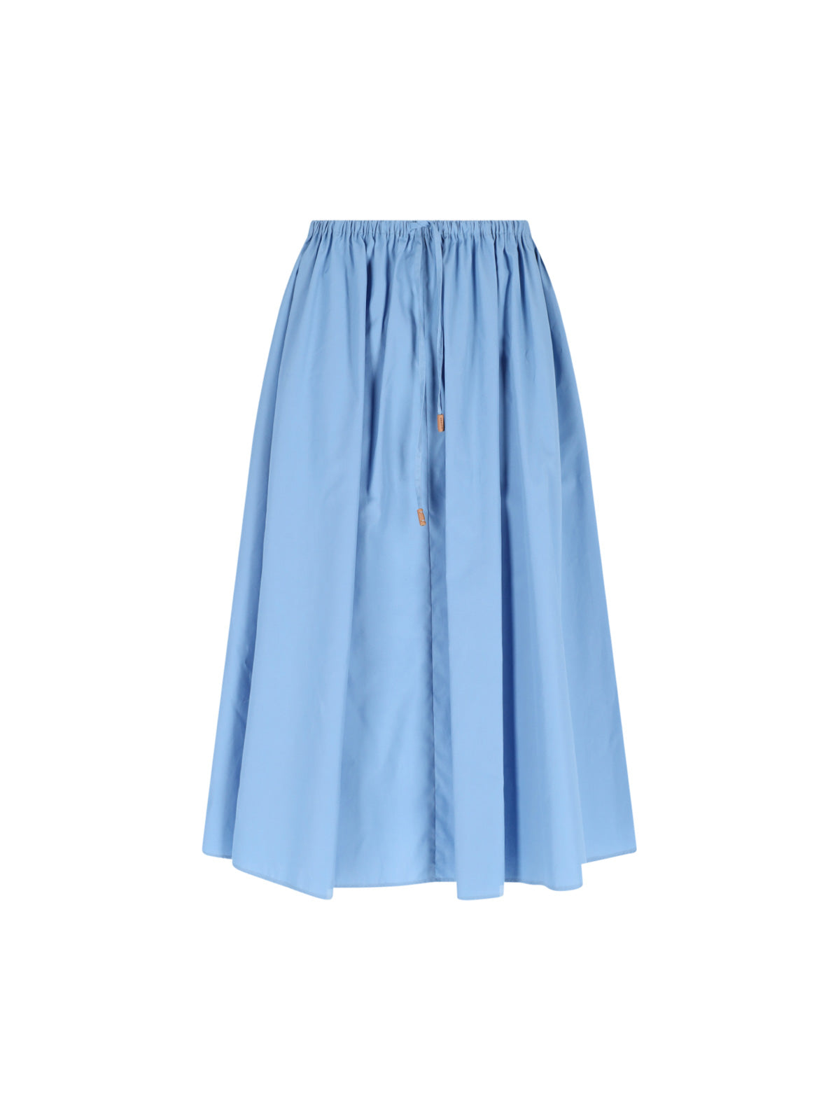 Midi Skirt In Light Blue Cotton