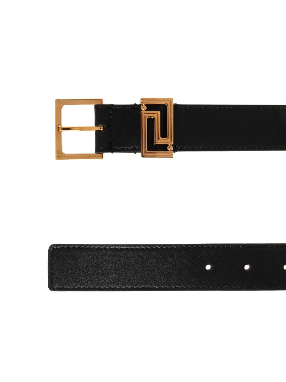 Silk And Nylon Belt With Geometric Gold-Tone Buckle