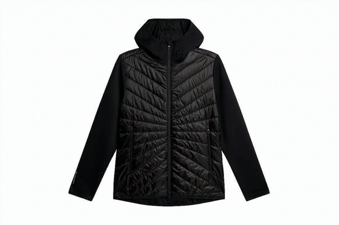Quilted Black Jacket with High Collar