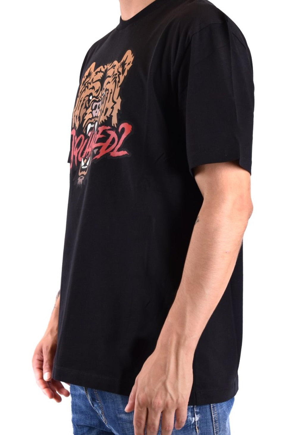 T-shirt z nadrukiem niedźwiedzia o swobodnym kroju