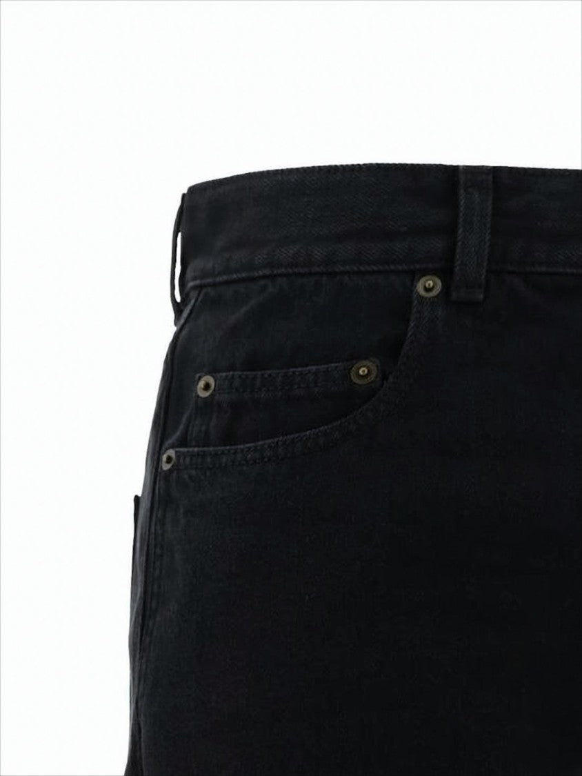Straight-Leg Denim Pants with Classic Five-Pocket Design