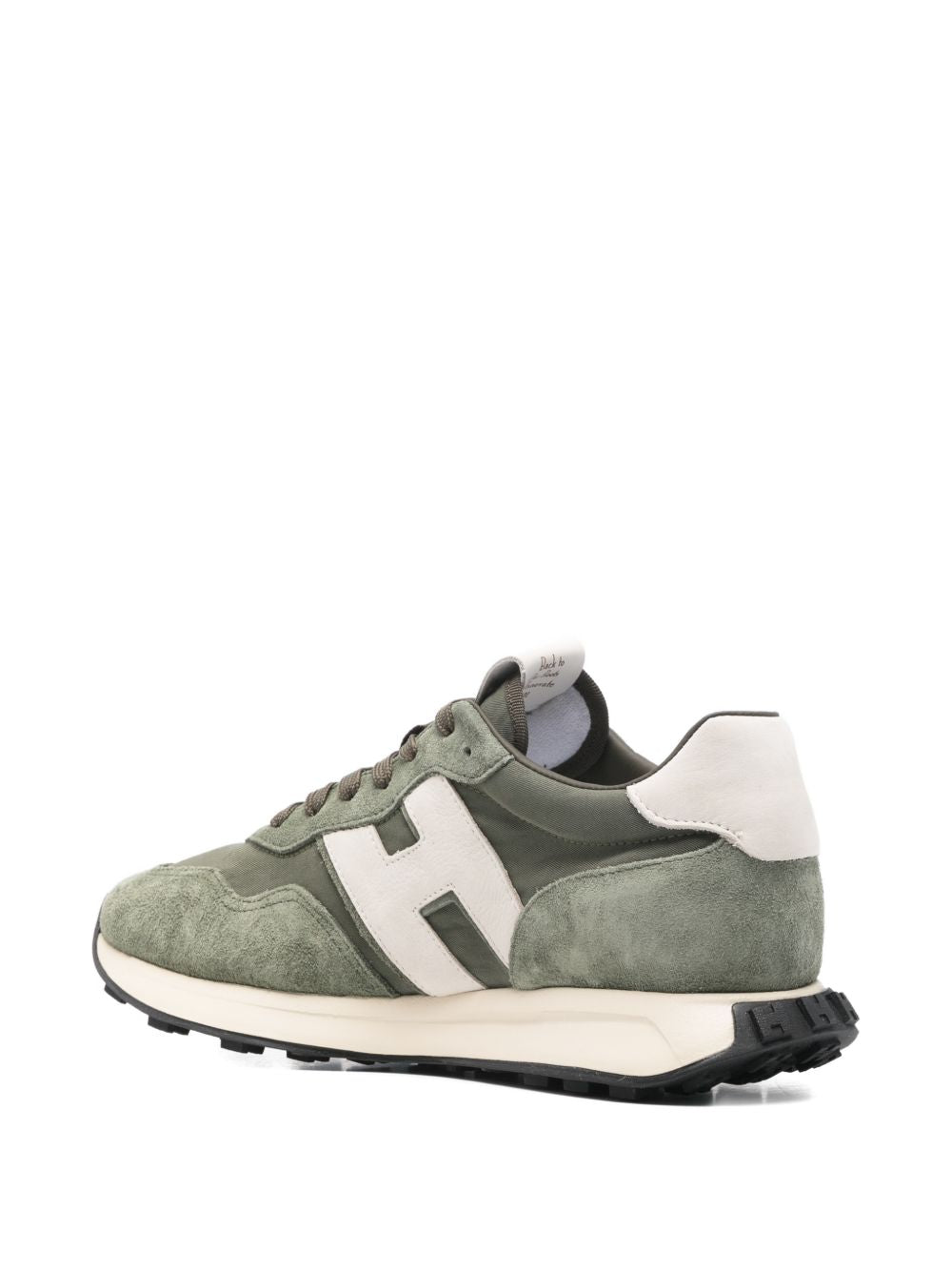 Muted Green Sneakers With Silk