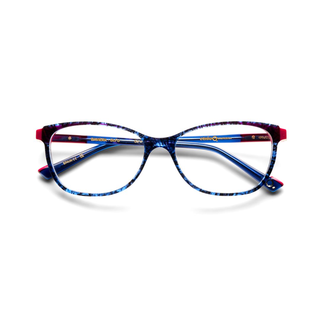 Baviera Cat-Eye Eyeglasses in Vibrant Blue and Pink Hues