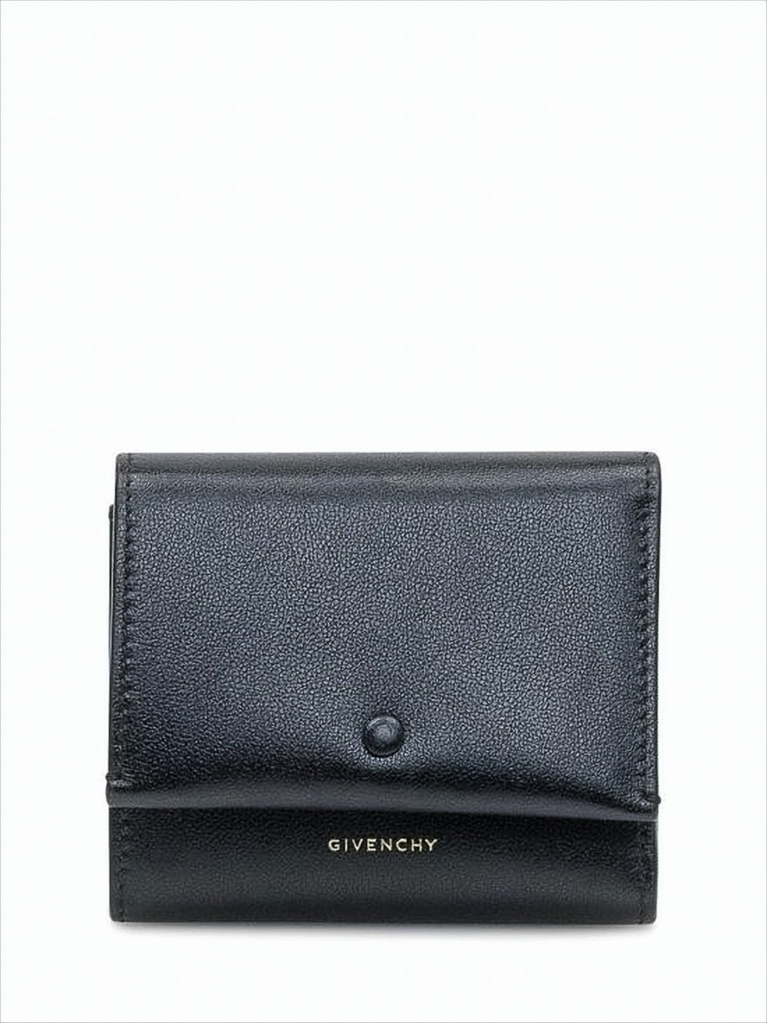 Tri-Fold Black Calf Leather Wallet
