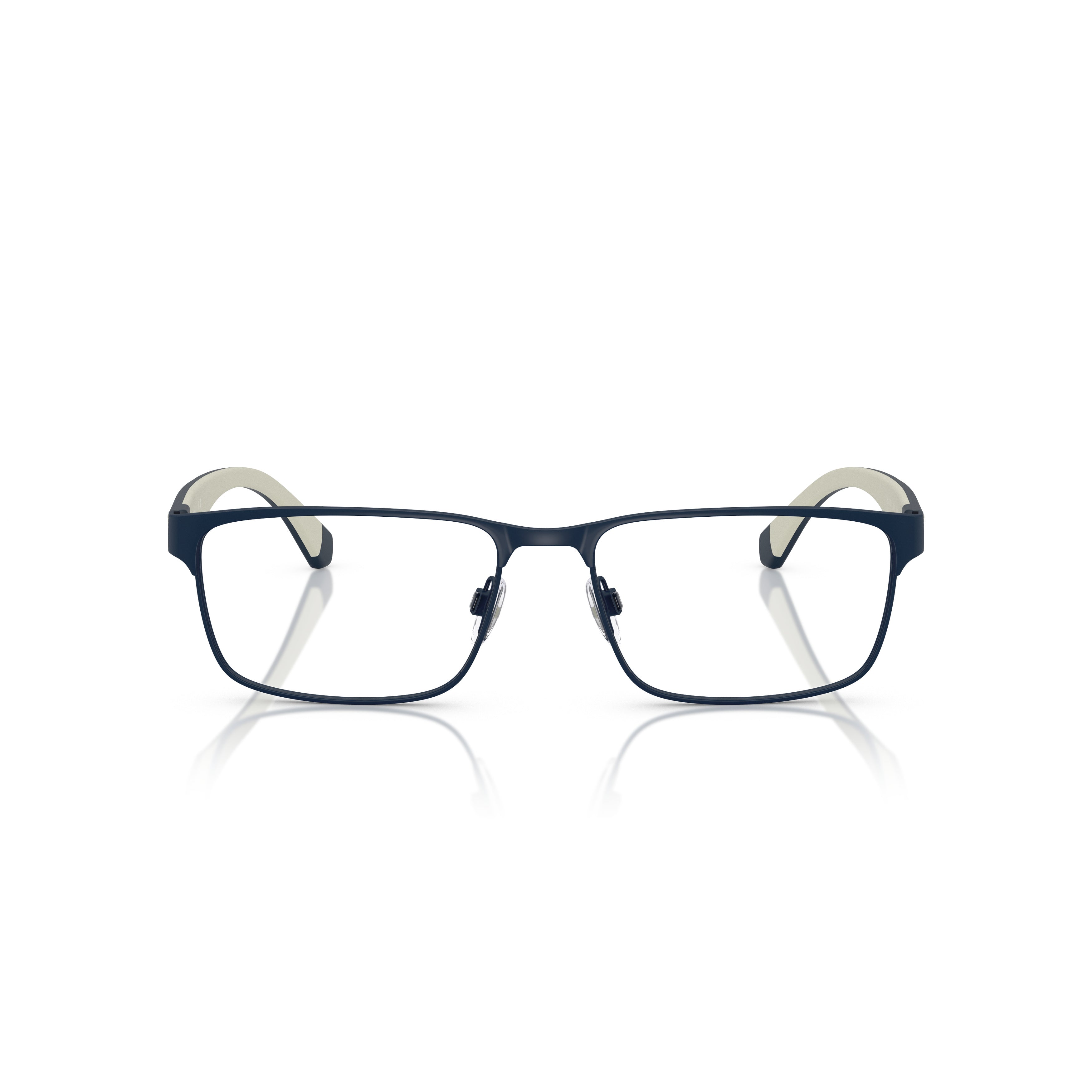 0ea1105 Rectangular Matte Metal Eyeglass Frames with Subtle Logo
