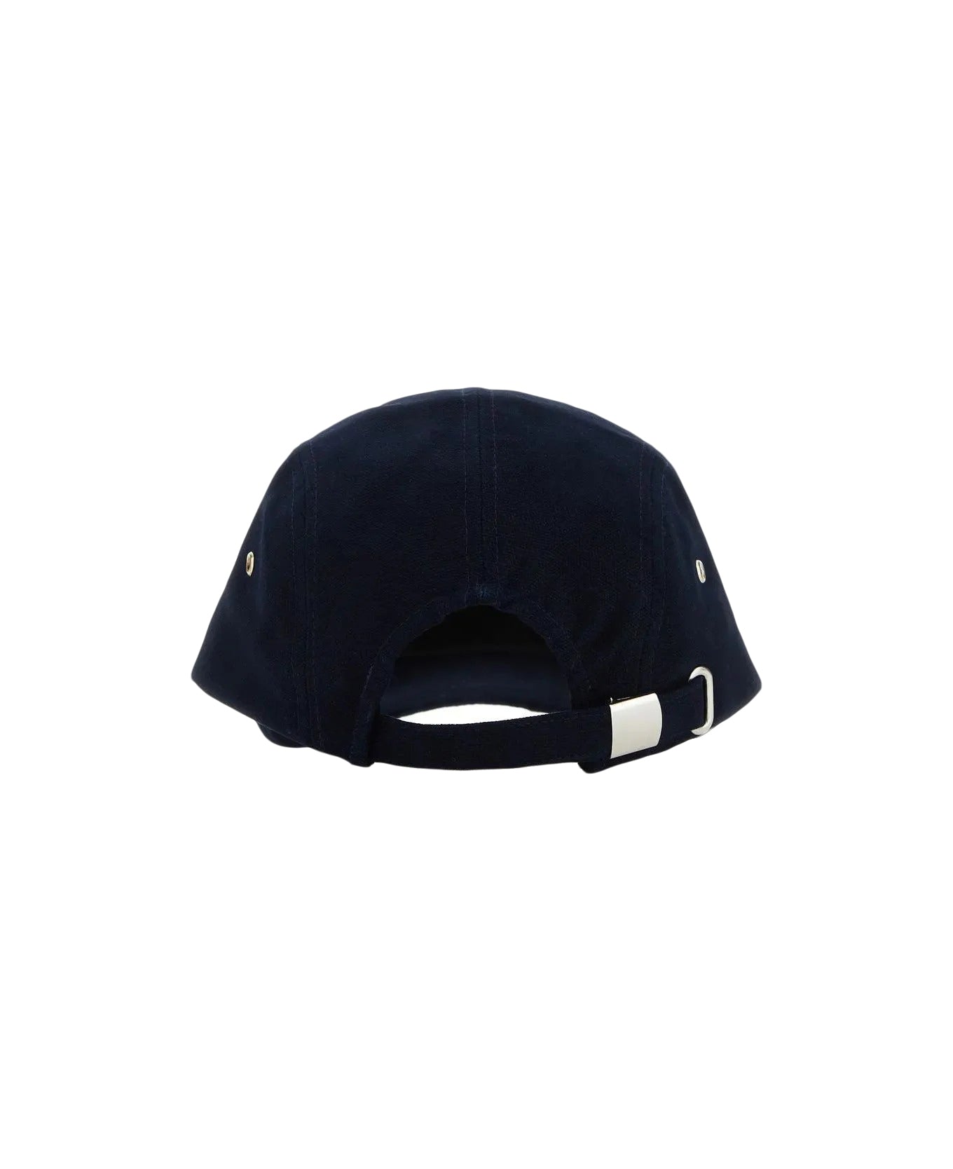 Structured Deep Navy Cap with Geometric Embroidery