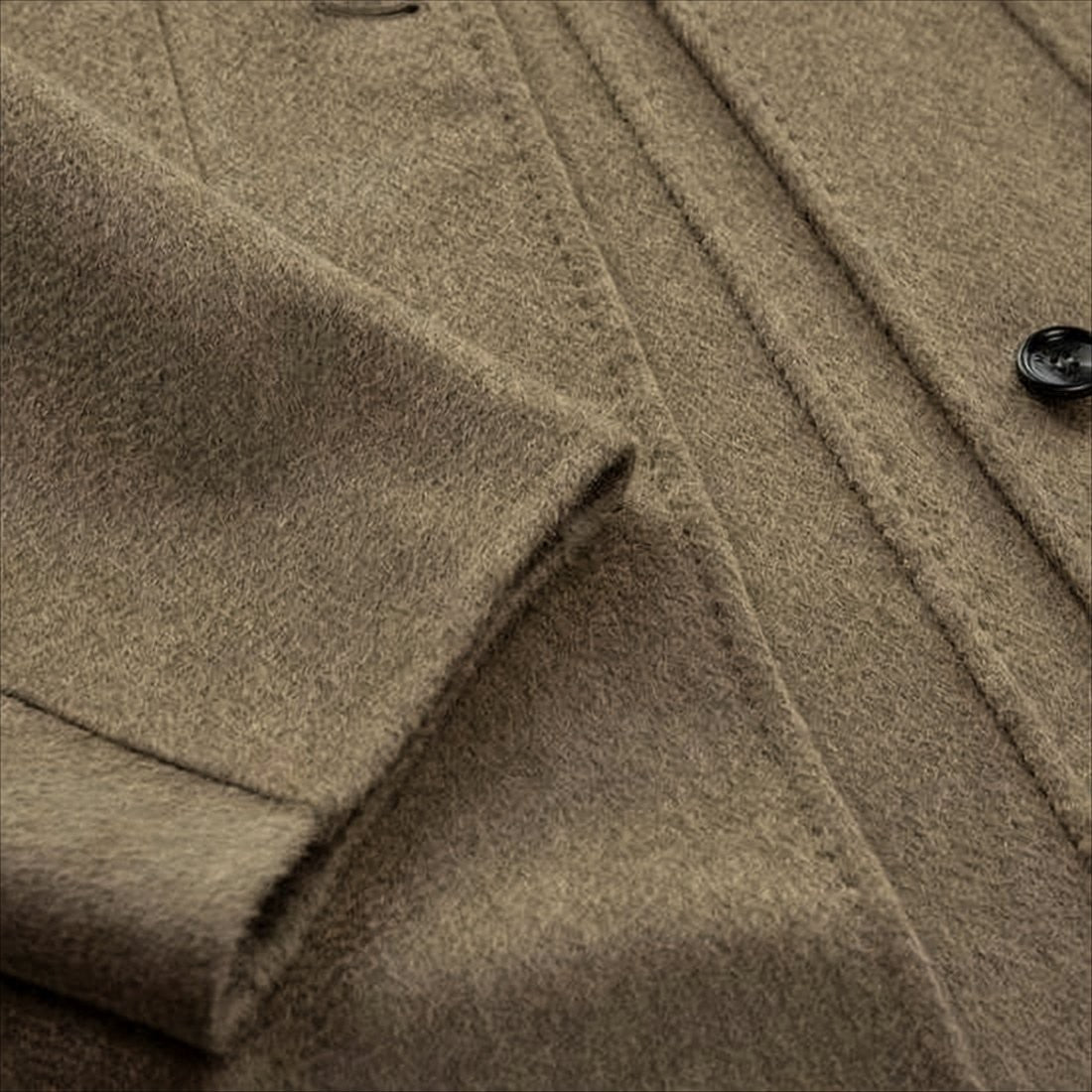 Mid-Length Cashmere Coat with Button-Down Front
