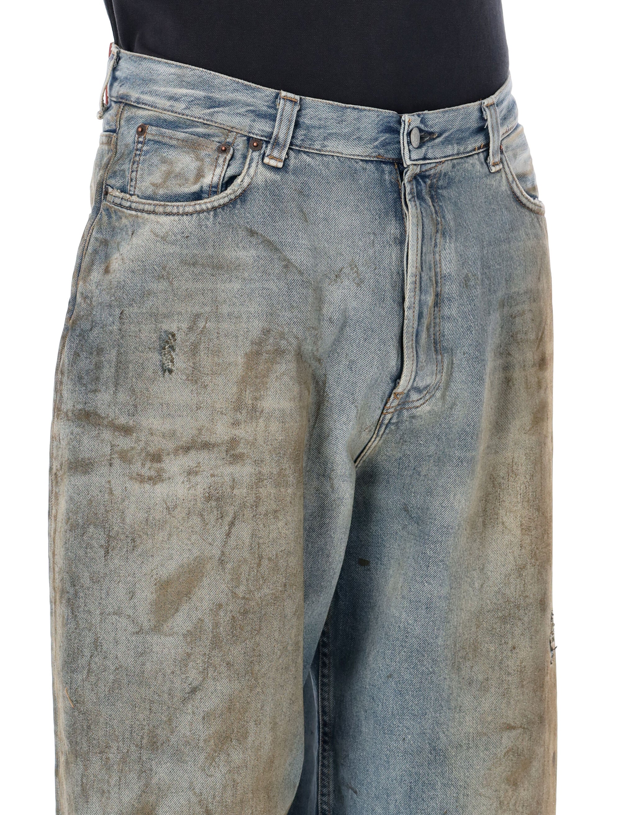 Baggy Low-Waist Jeans With Unique Hand-Applied Details