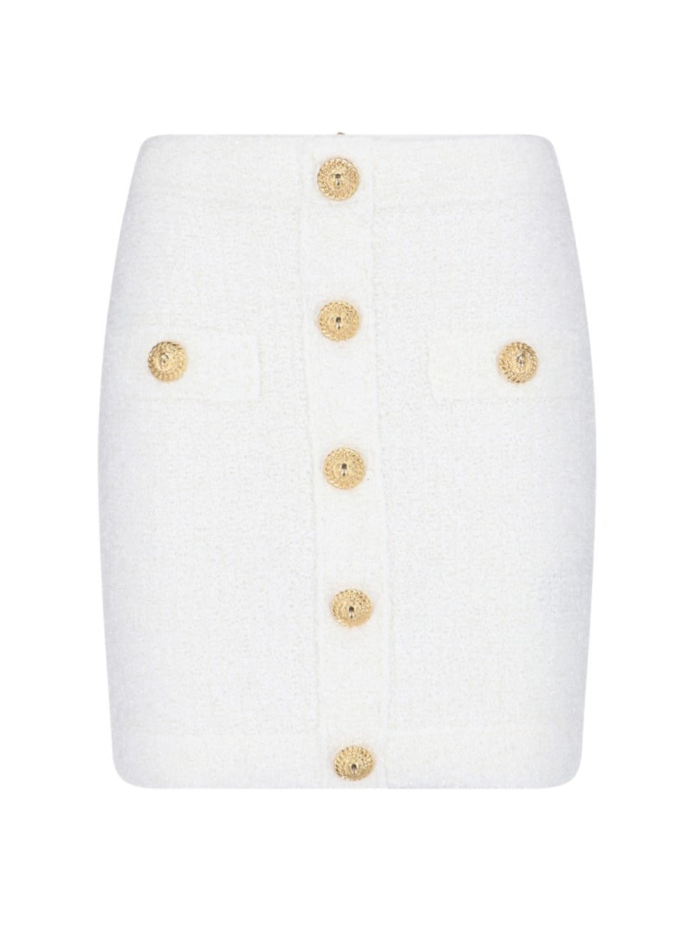 Mini Button Skirt – White