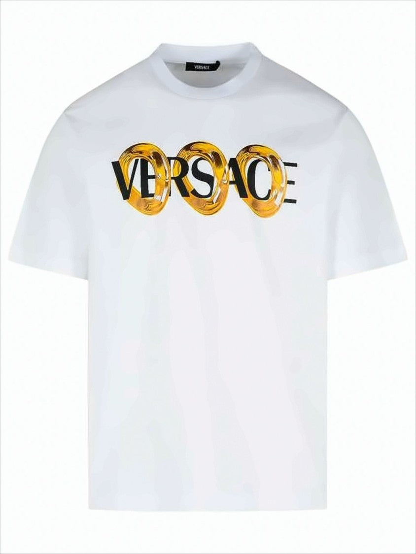Short-Sleeve T-Shirt with Bold Graphic Logo and Relaxed Fit