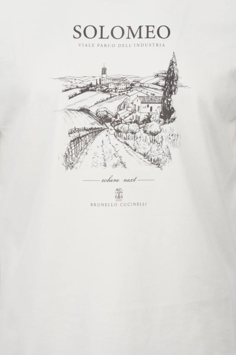 Graphic Off-White Crew Neck T-Shirt