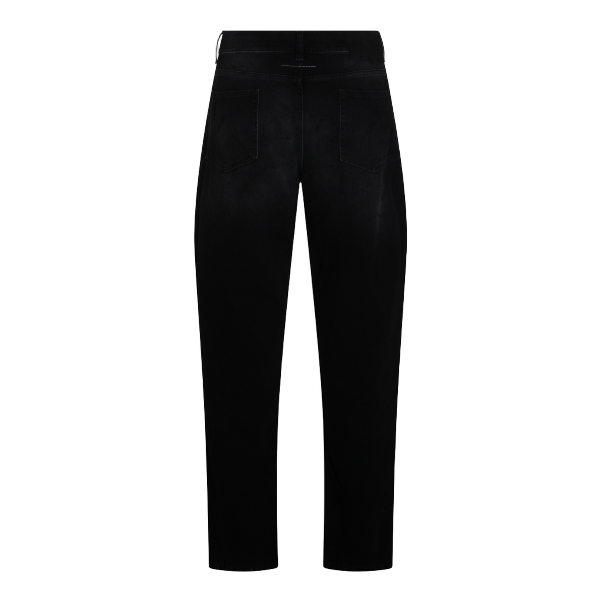 Straight-Leg Black Denim Jeans