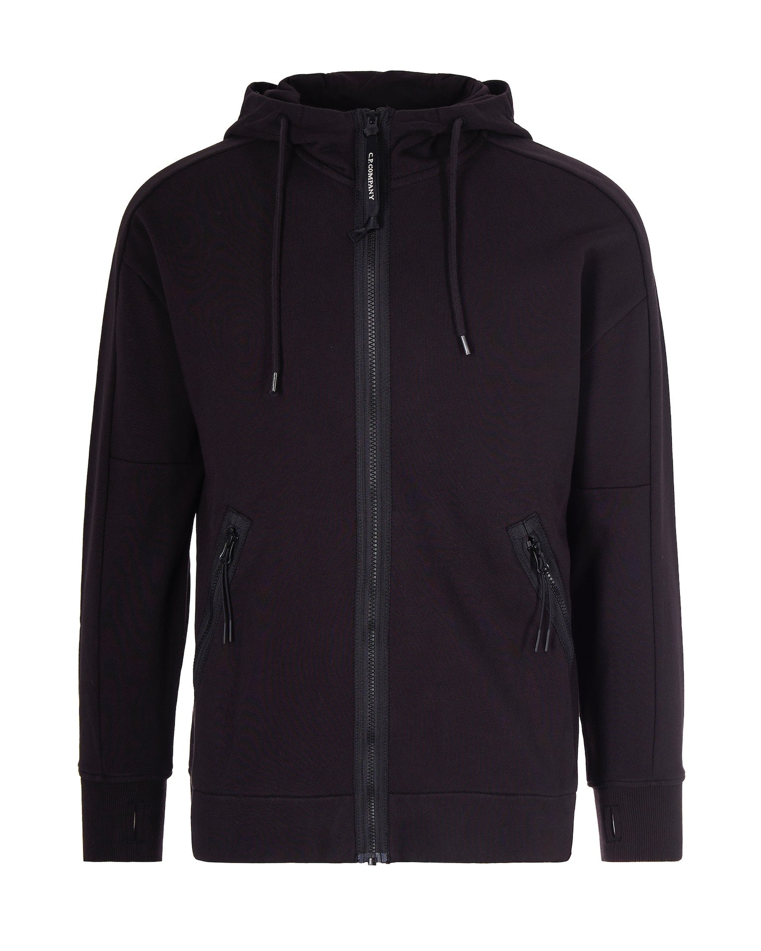 Diagonal Raised Fleece Hoodie with Iconic Goggle Lenses