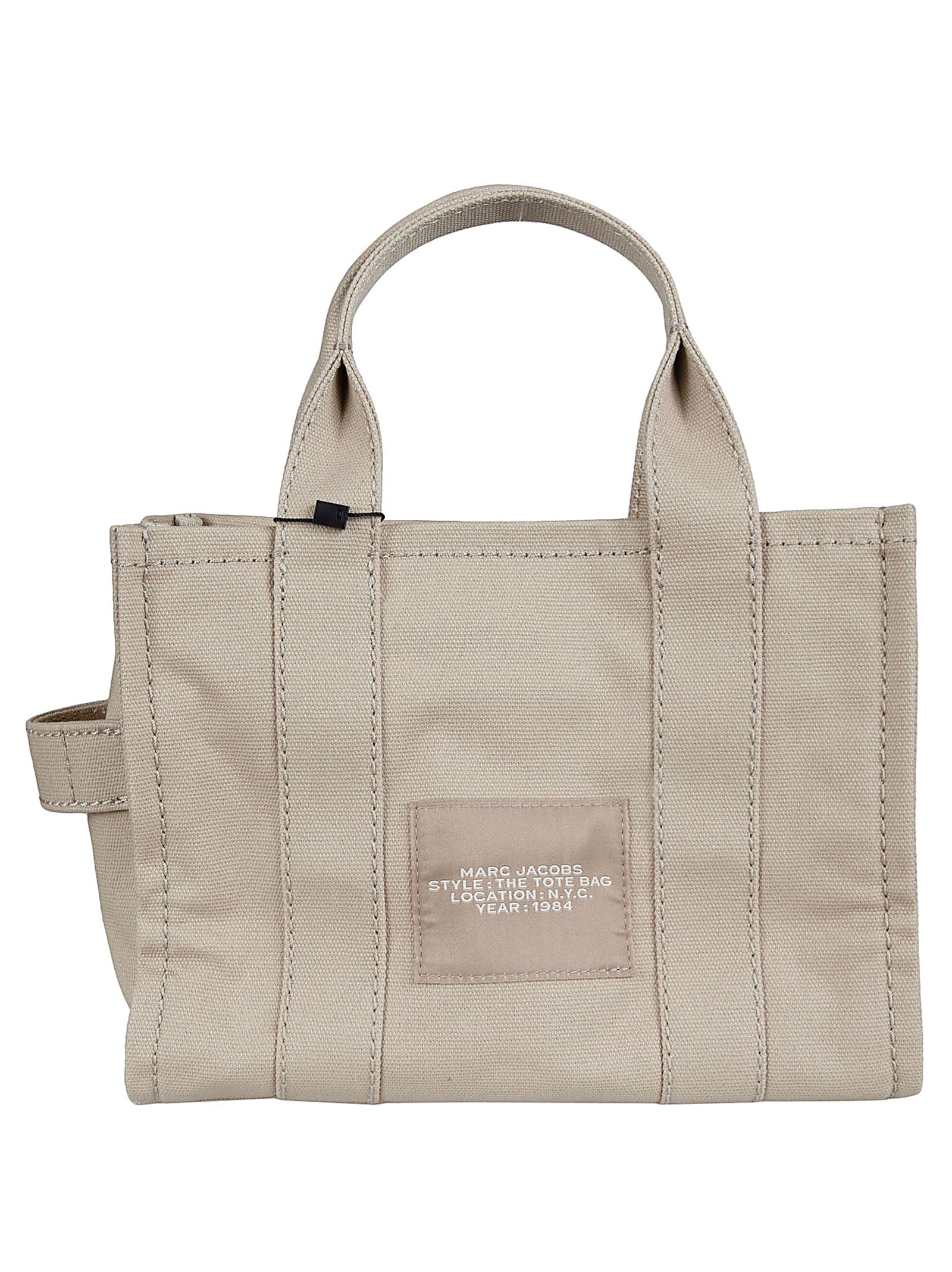 Structured Tote Bag in Beige Cotton Canvas