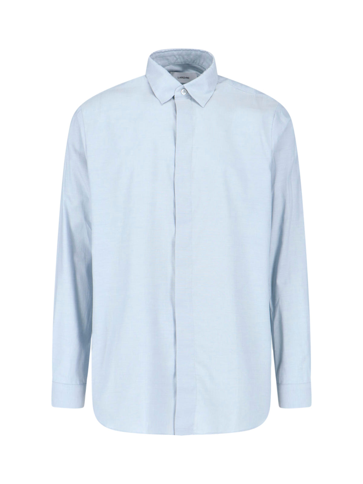 Light Blue Long-Sleeved Cotton Viscose Shirt